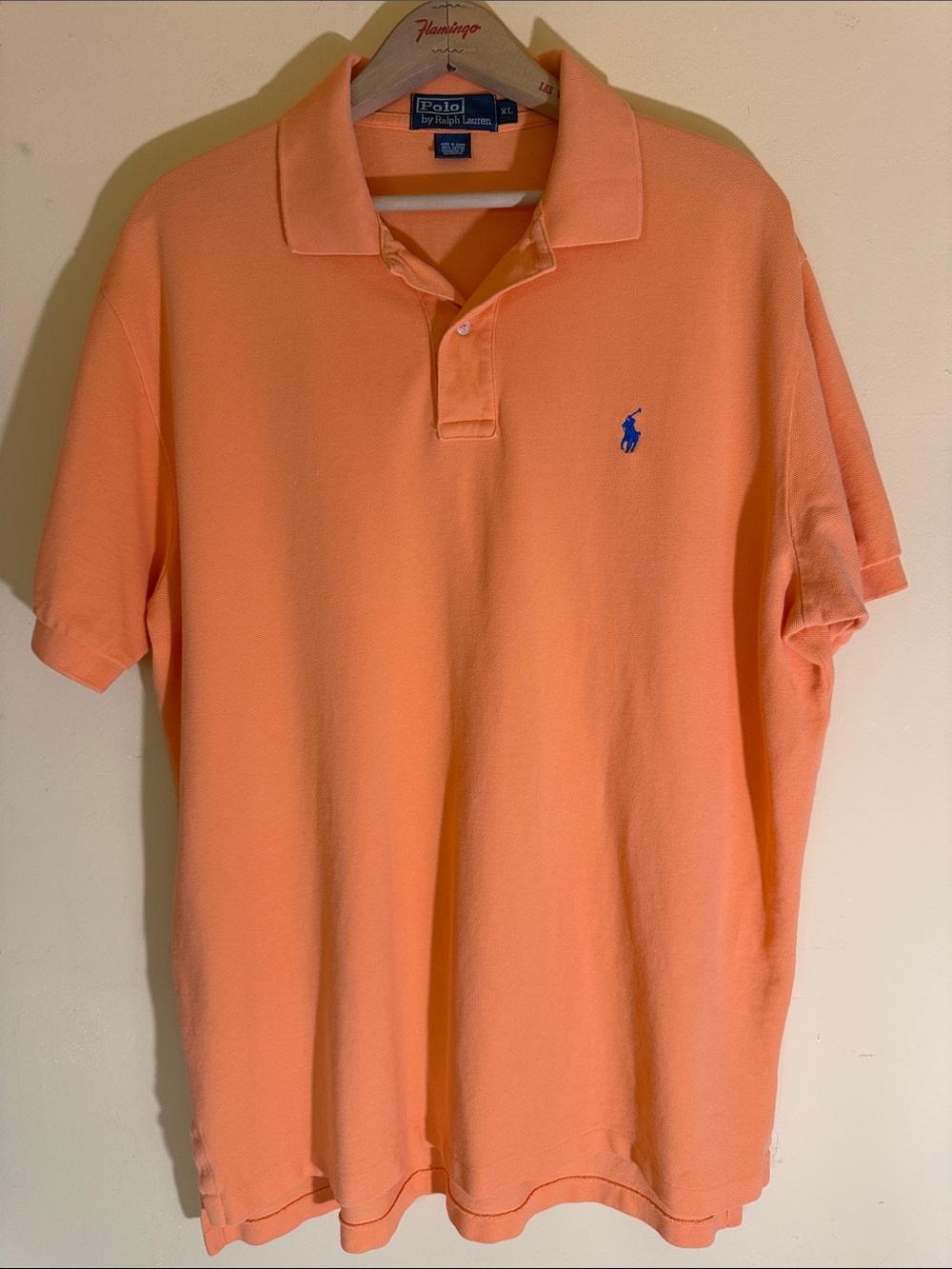 🍑 Classic Polo Ralph Lauren Piqué Polo – Peach / Light Orange (Size XL